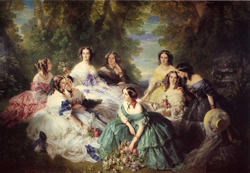Franz Xaver Winterhalter The Empress Eugenie Surrounded by her Ladies in Waiting oil painting picture